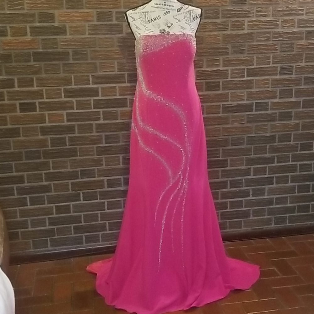 Long pink gown